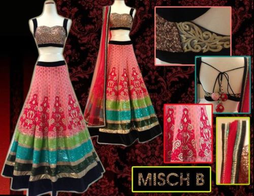 Cherry Pink Embroidered Lehenga
