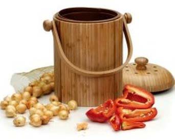 Bamboo Kitchen Compost Pails