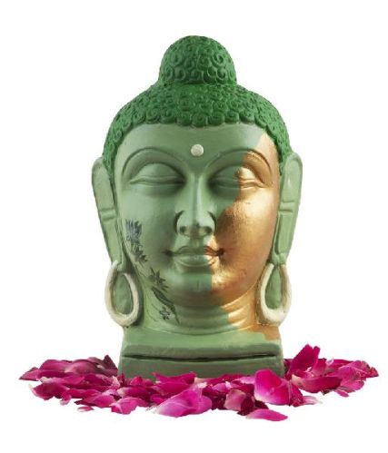 Buddha Head In Different Shades Of Green