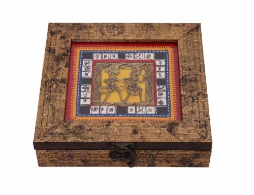 Ethnic Handcrafted Golden Dhokra Work Box