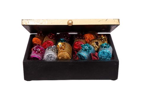 Indikala WOOD Golden Ethnic Multipurpose Box