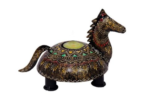 Handpainted Multicoloured Horse Shaped Tealight Holder