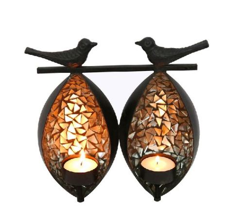 Twin Birds Tea Light Holder