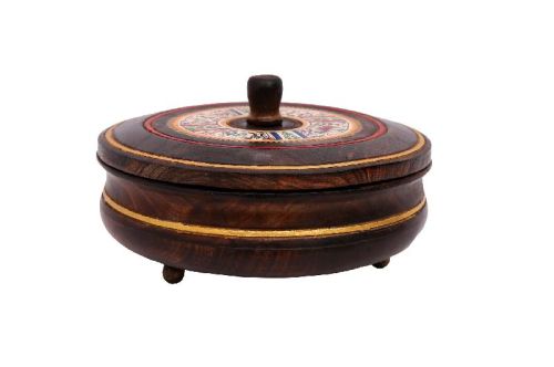 Indikala Ethnic Wooden Chapati Box