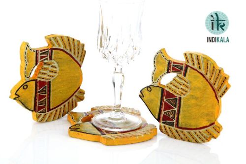 Yellow Fish Shaped Coasters (Set Of 3)