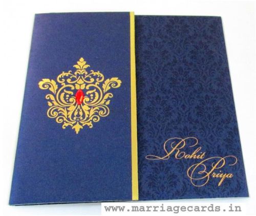 Designer Wedding Cards, Color : Blue