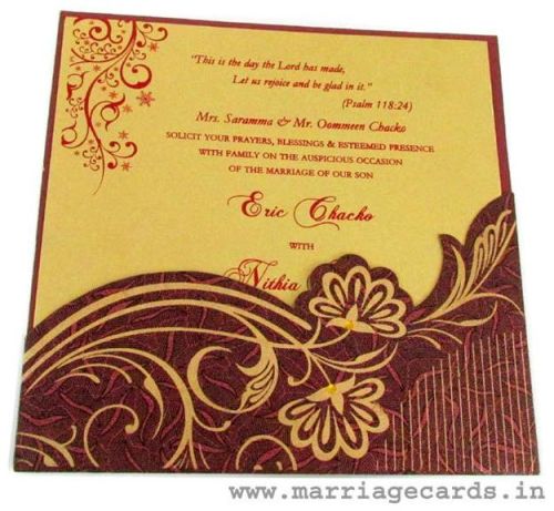 Wedding Cards,wedding Cards, Color : Golden