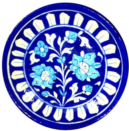 Blue Pottery Decorative Plate, Size : 6 Inches Diameter