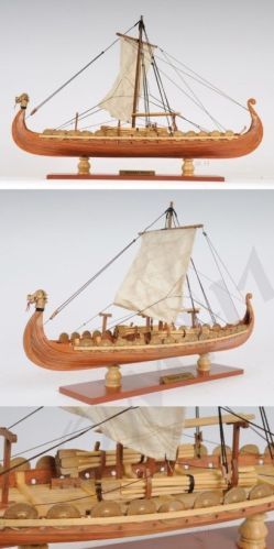 Drakkar Viking Small Handmade Wooden Model Boat Gifts