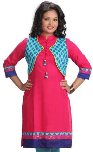 Cotton Anarkali Suit With Jacket