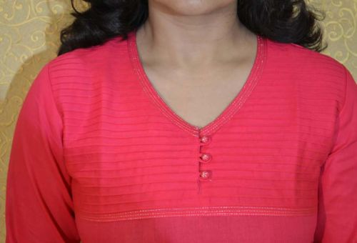 Fuschia Ladies Cotton Kurti