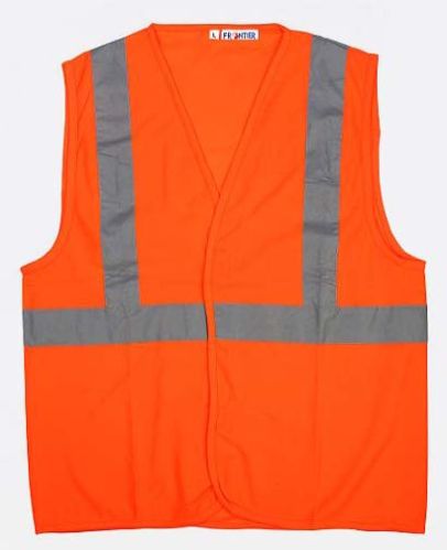Polyster Orange Reflective Safety Vest, For Construction, Size : M, XL