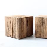 RUSTIC SIDE TABLE ON WHEELS