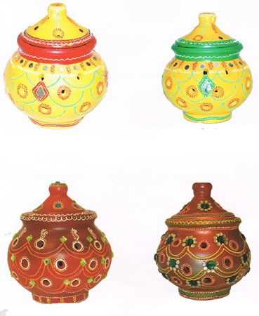 Decorative Garba Kalash, Color : Multicolor