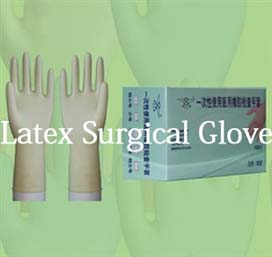 Latex surgical gloves