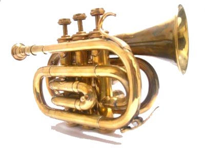 Polished Pocket Cornet, For Musical Use, Color : Yellow-golden