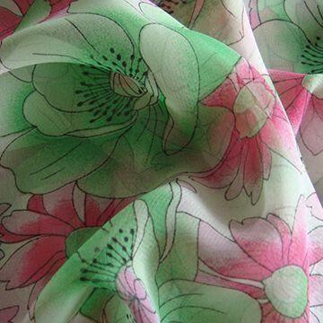 Geet Textiles Polyester Georgette Printed Fabric, Width : 42'