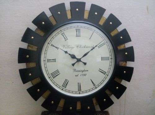 Fan Style Wooden Wall Clock