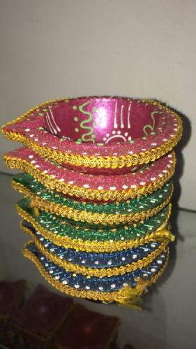 Polished Terracotta Diya, For Lighting, Size : Medium