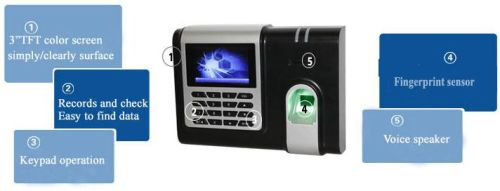 School Use Elegant Multi- Language Fingerprint Time Attendance Clock