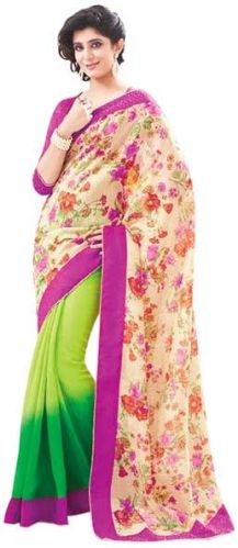 Printed Sarees, Wash Type : Dry Clean