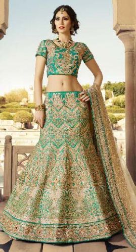 Raw Silk Resham Embroidry Work Lehenga Choli